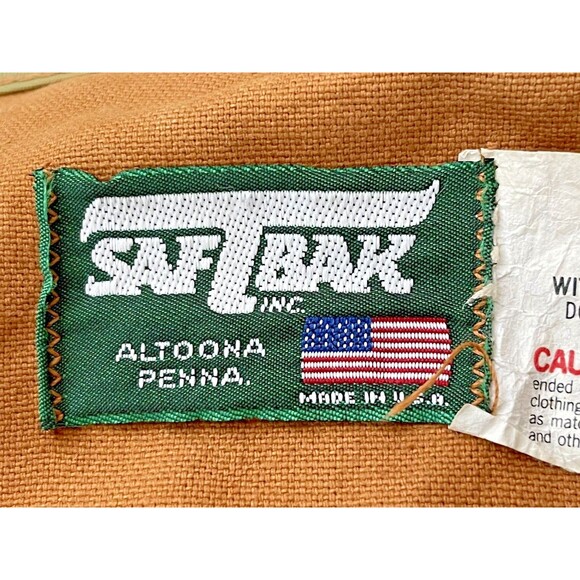 Vintage SafTBak Canvas Hunting Vest Mens XL Brown Green Made in USA Game Bag - Picture 8 of 9